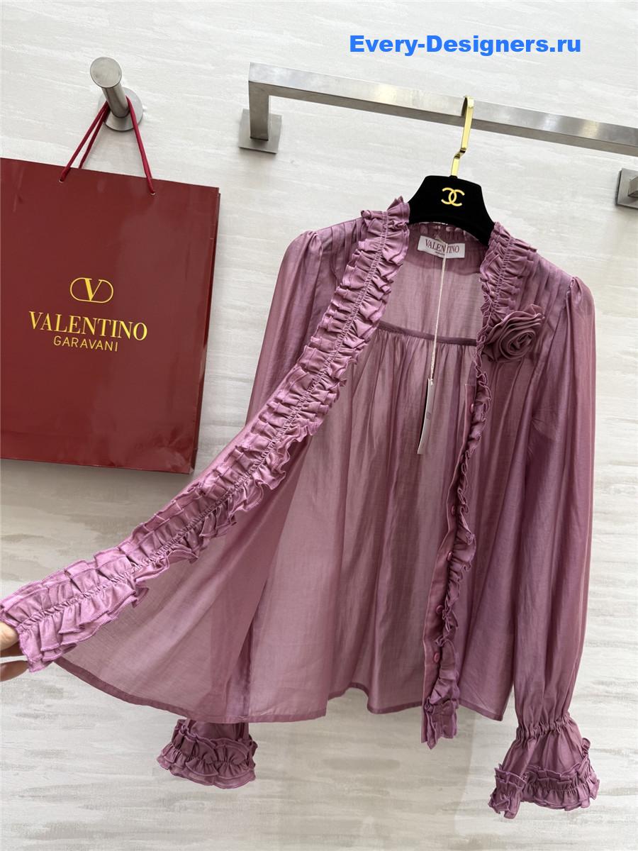 Va1e*ntin0 purple tencel flower shirt