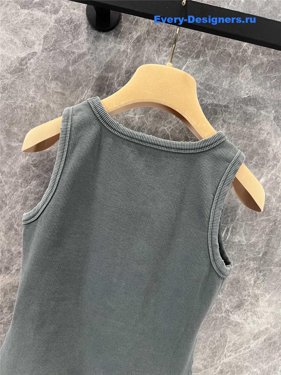 Miu Miu Rhinestone Beaded Logo Vest