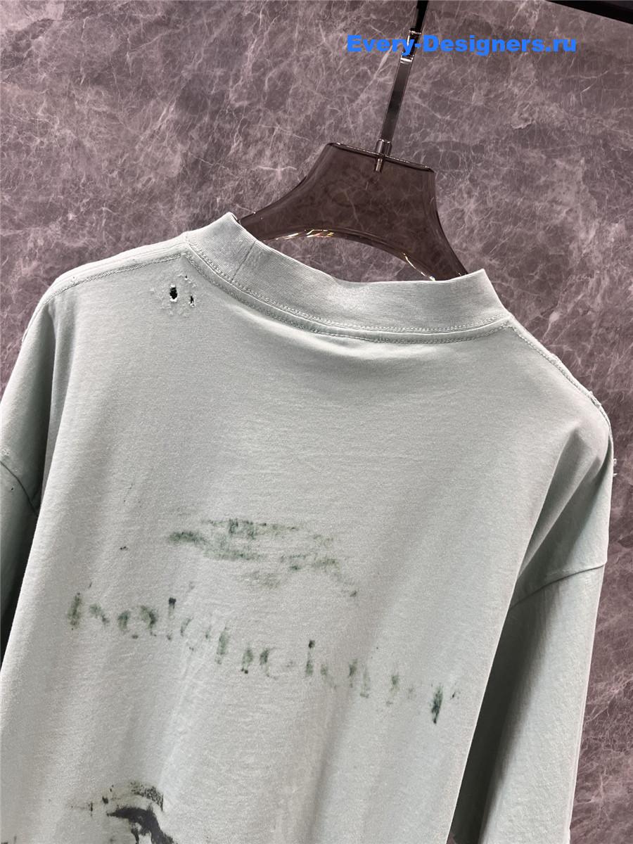 Ba1en*iaga lettering printed crew neck t-shirt