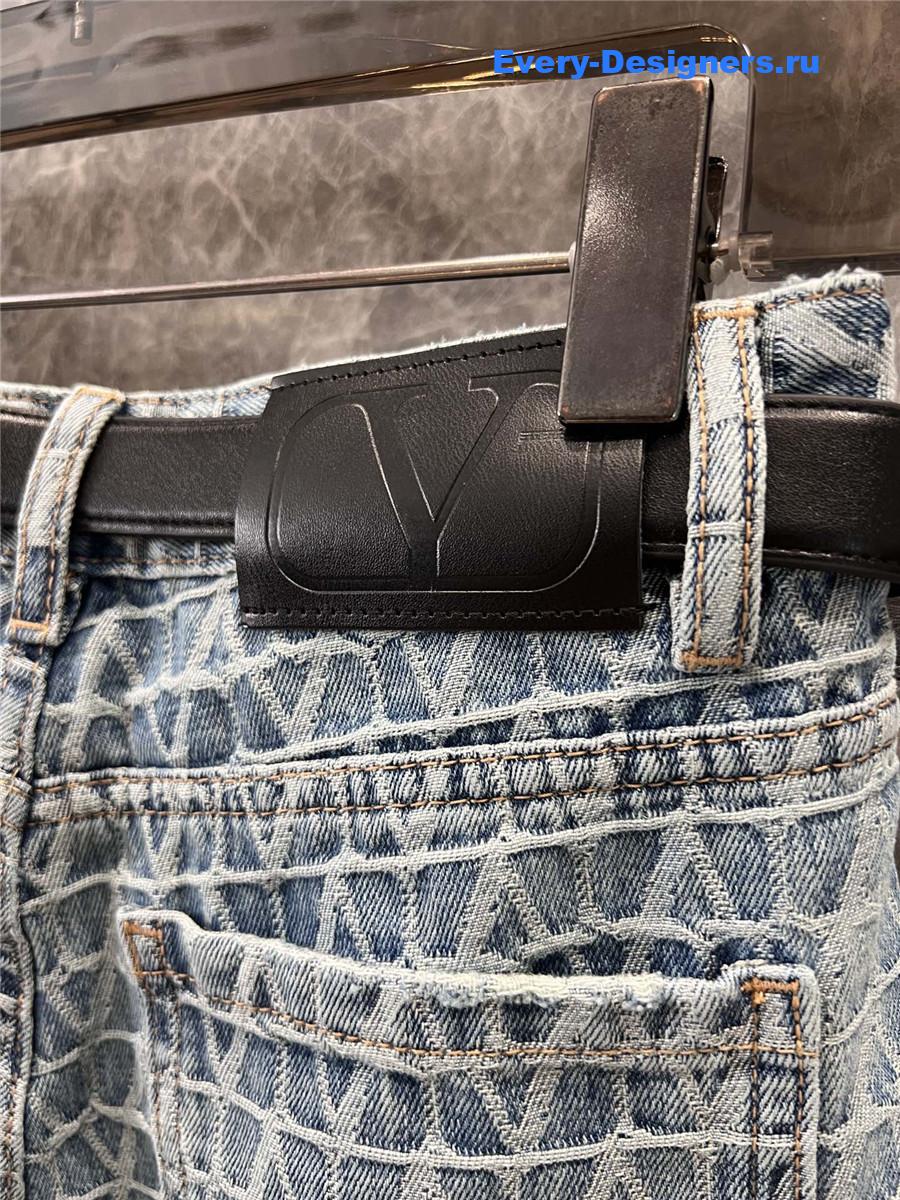 Va1e*ntin0 jacquard denim trousers