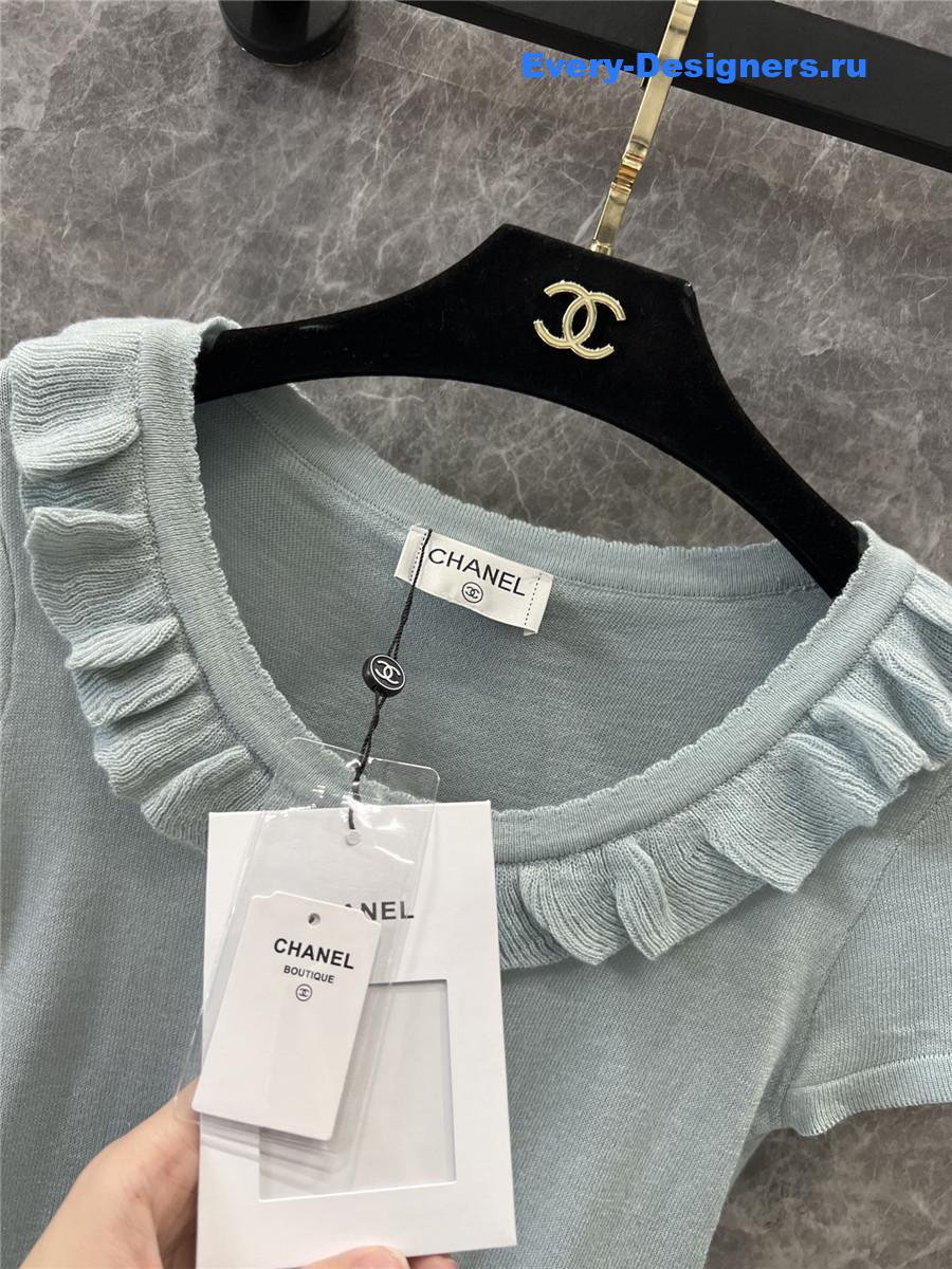 Ch**el crew neck knitted short sleeve top