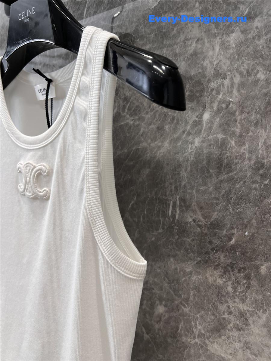 Ce1i*e arc de triomphe embroidery white vest