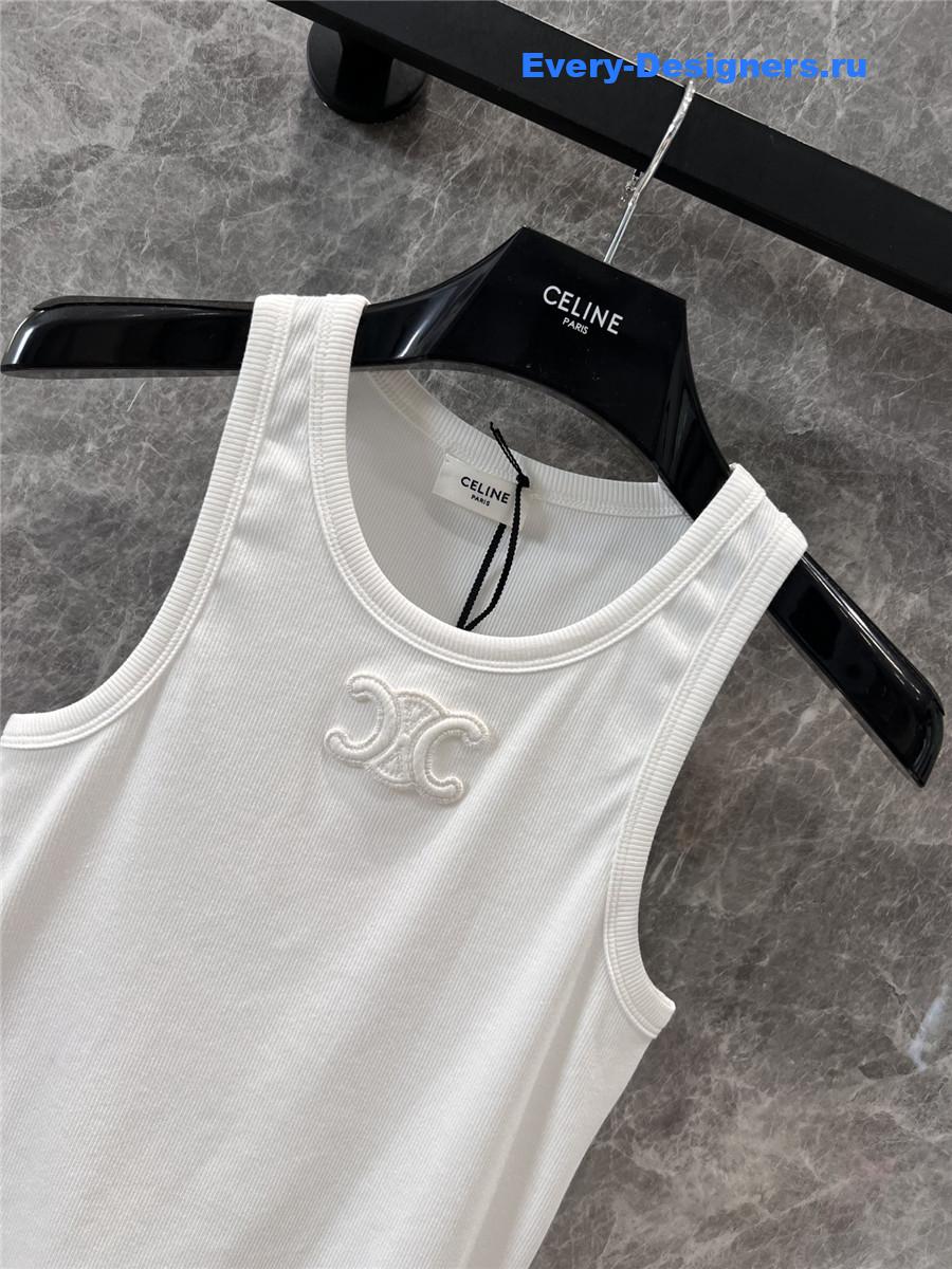 Ce1i*e arc de triomphe embroidery white vest