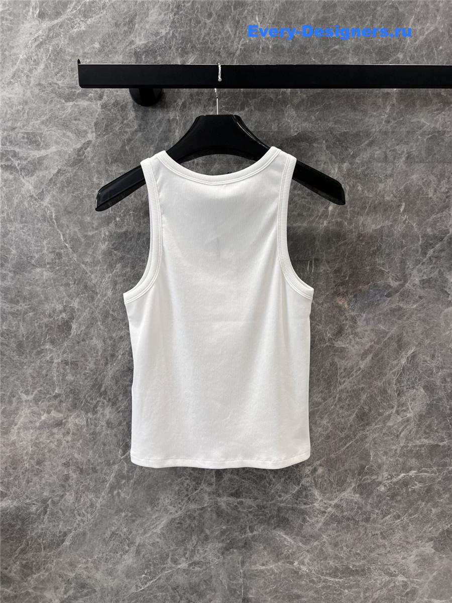 Ce1i*e arc de triomphe embroidery white vest