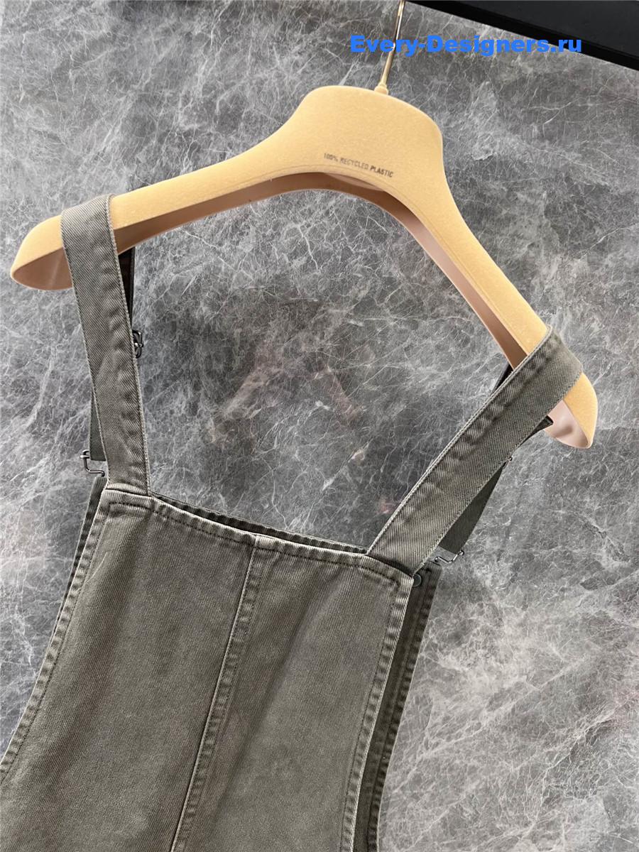 Miu Miu Army Green Washed Jumpsuit