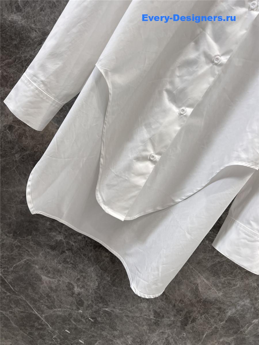 L0ew* irregular white loose shirt