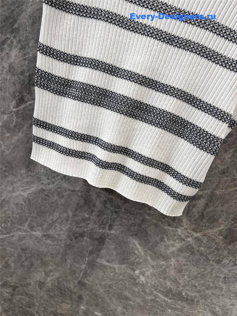 Ch**el striped knitted short-sleeved top