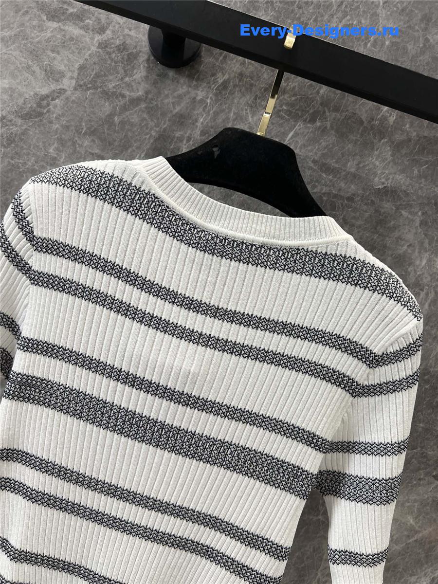 Ch**el striped knitted short-sleeved top