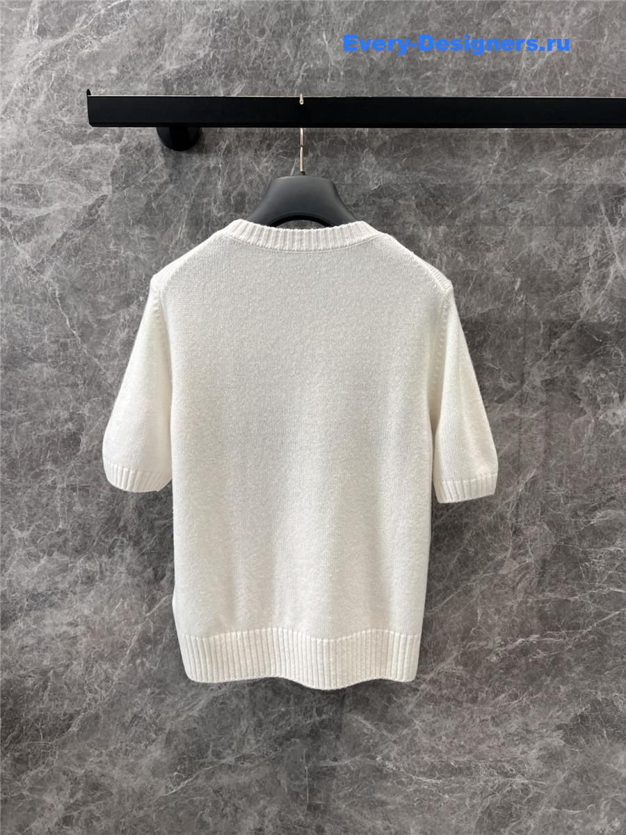 D10r butterfly print knitted short-sleeved top