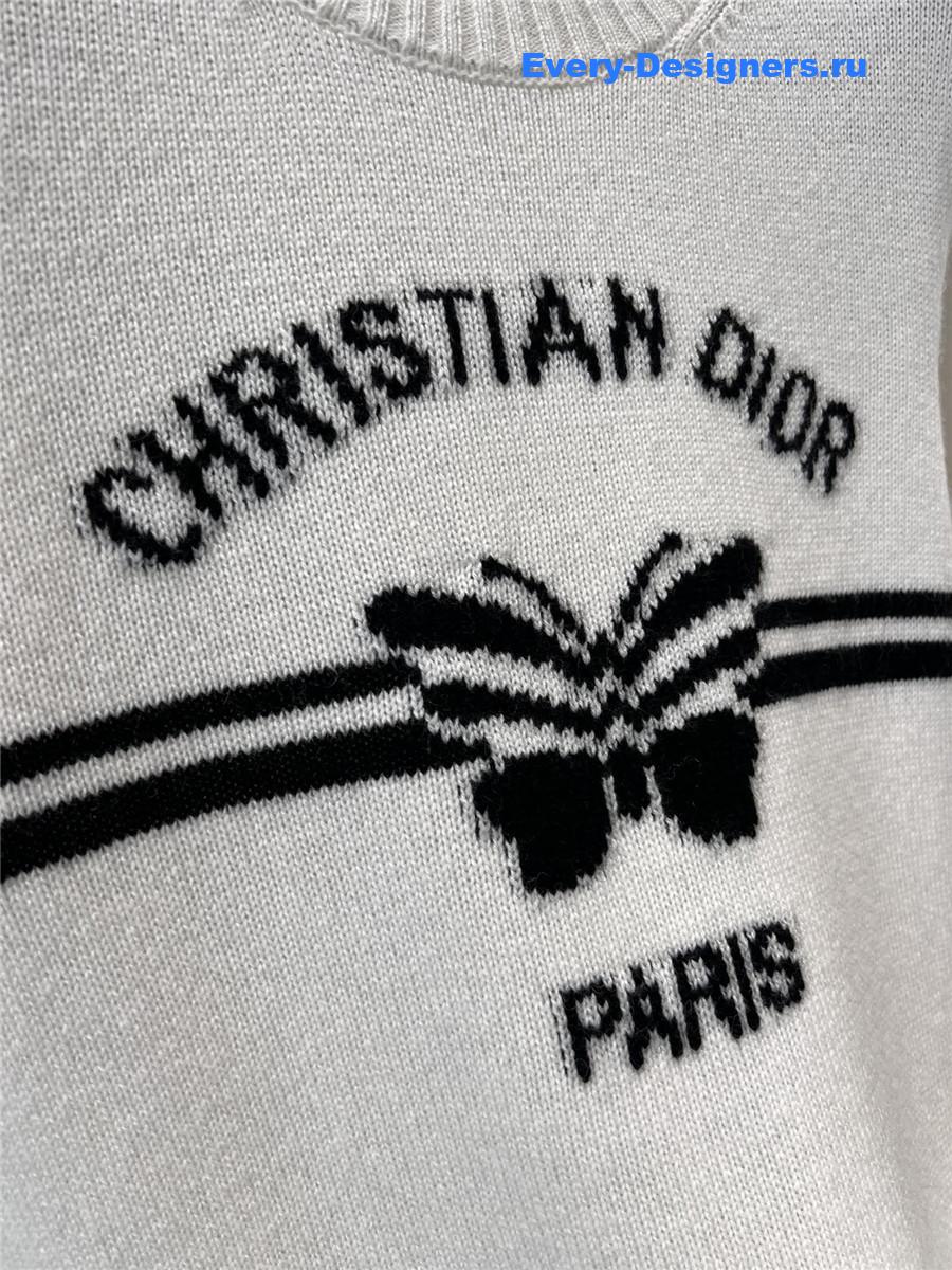 D10r butterfly print knitted short-sleeved top