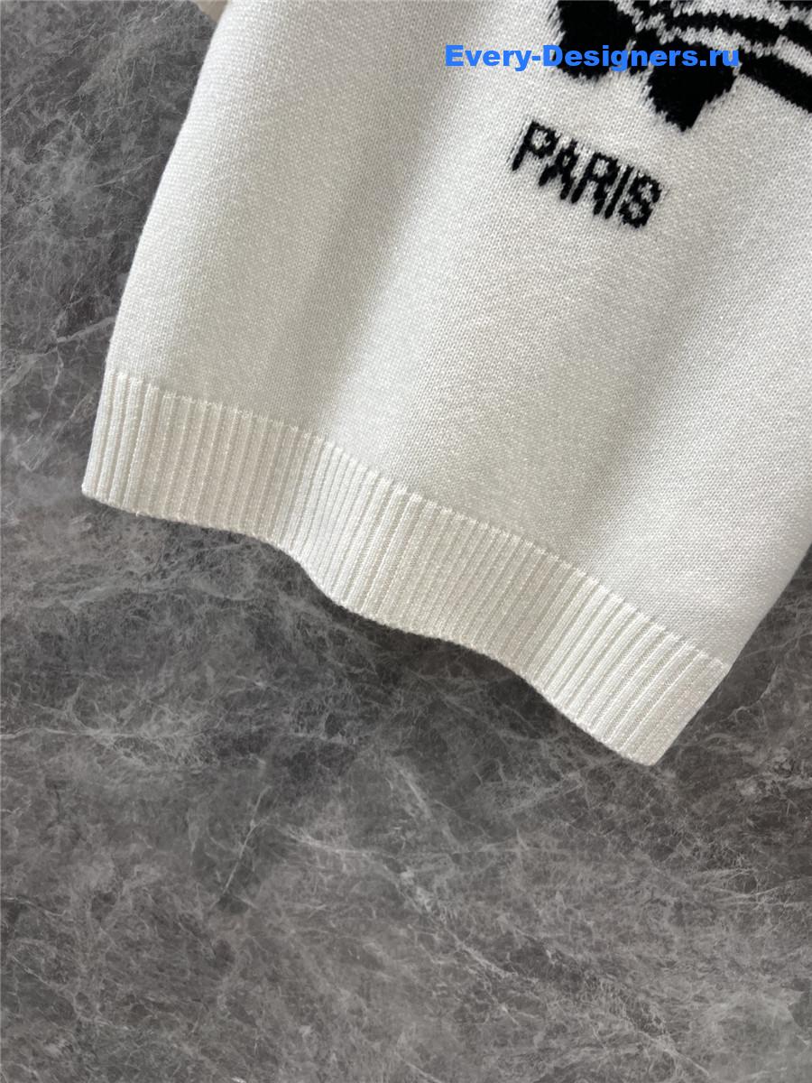 D10r butterfly print knitted short-sleeved top