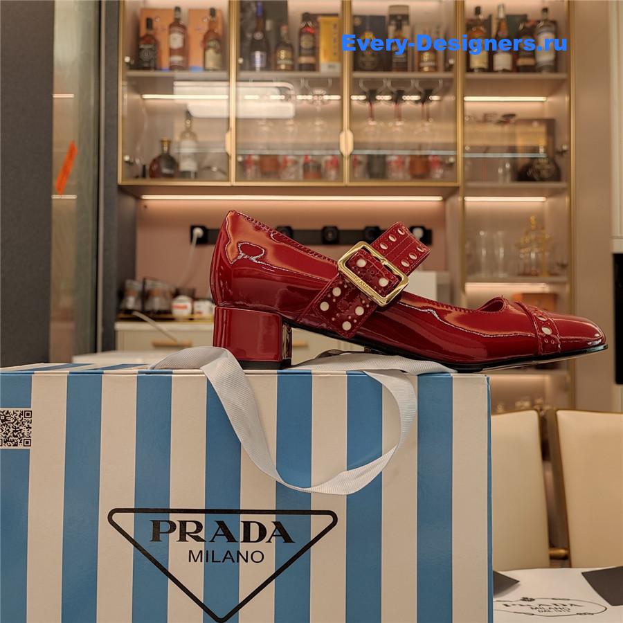 Pra*a burgundy mary jane pumps