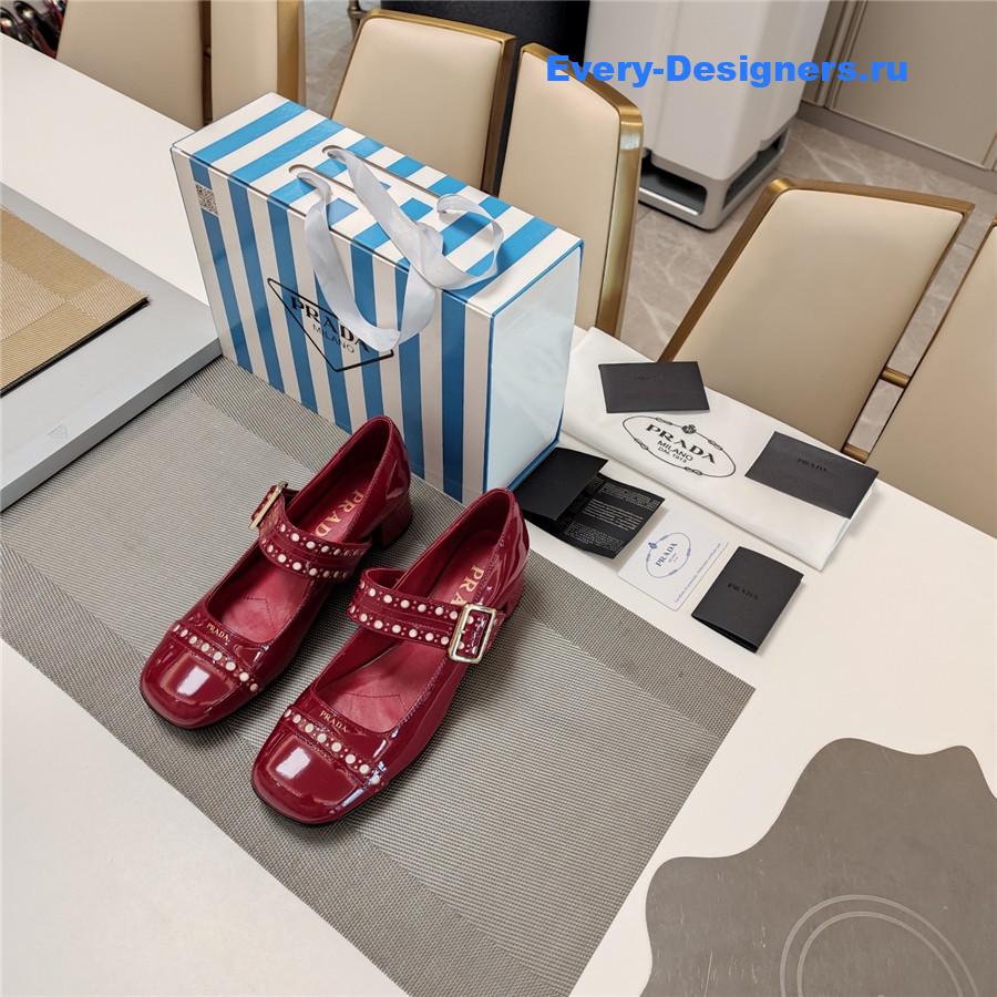 Pra*a burgundy mary jane pumps