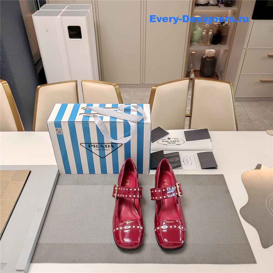 Pra*a burgundy mary jane pumps