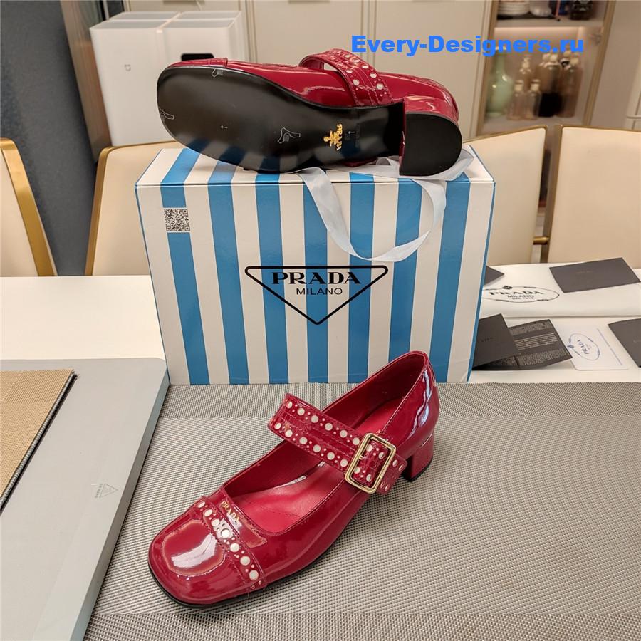 Pra*a burgundy mary jane pumps