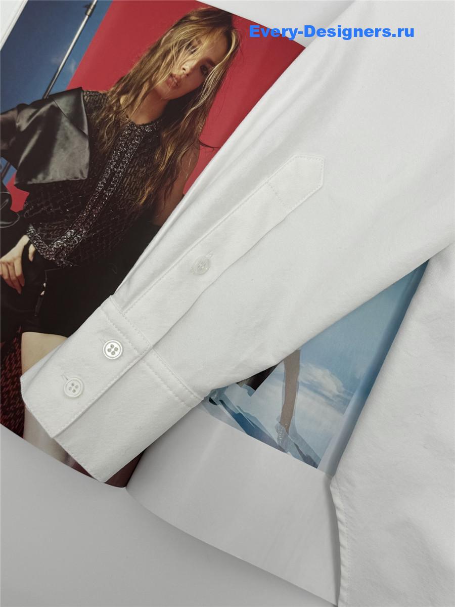 Gvc*1 logo embroidered white shirt