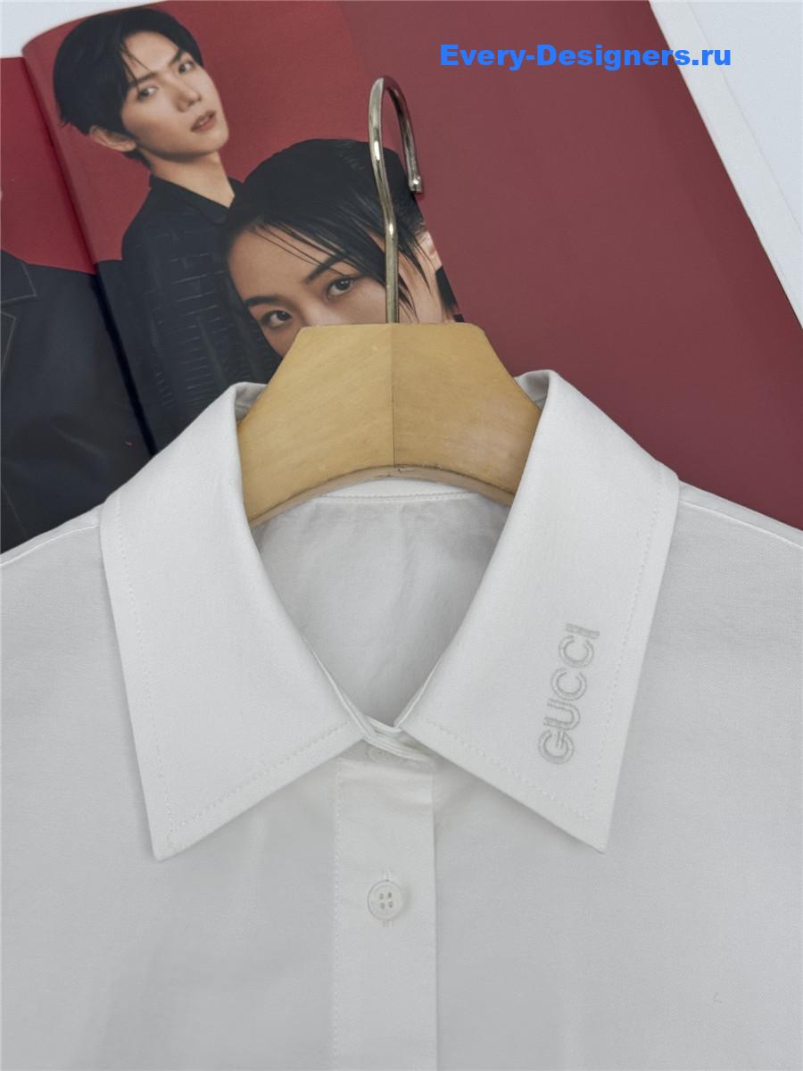 Gvc*1 logo embroidered white shirt