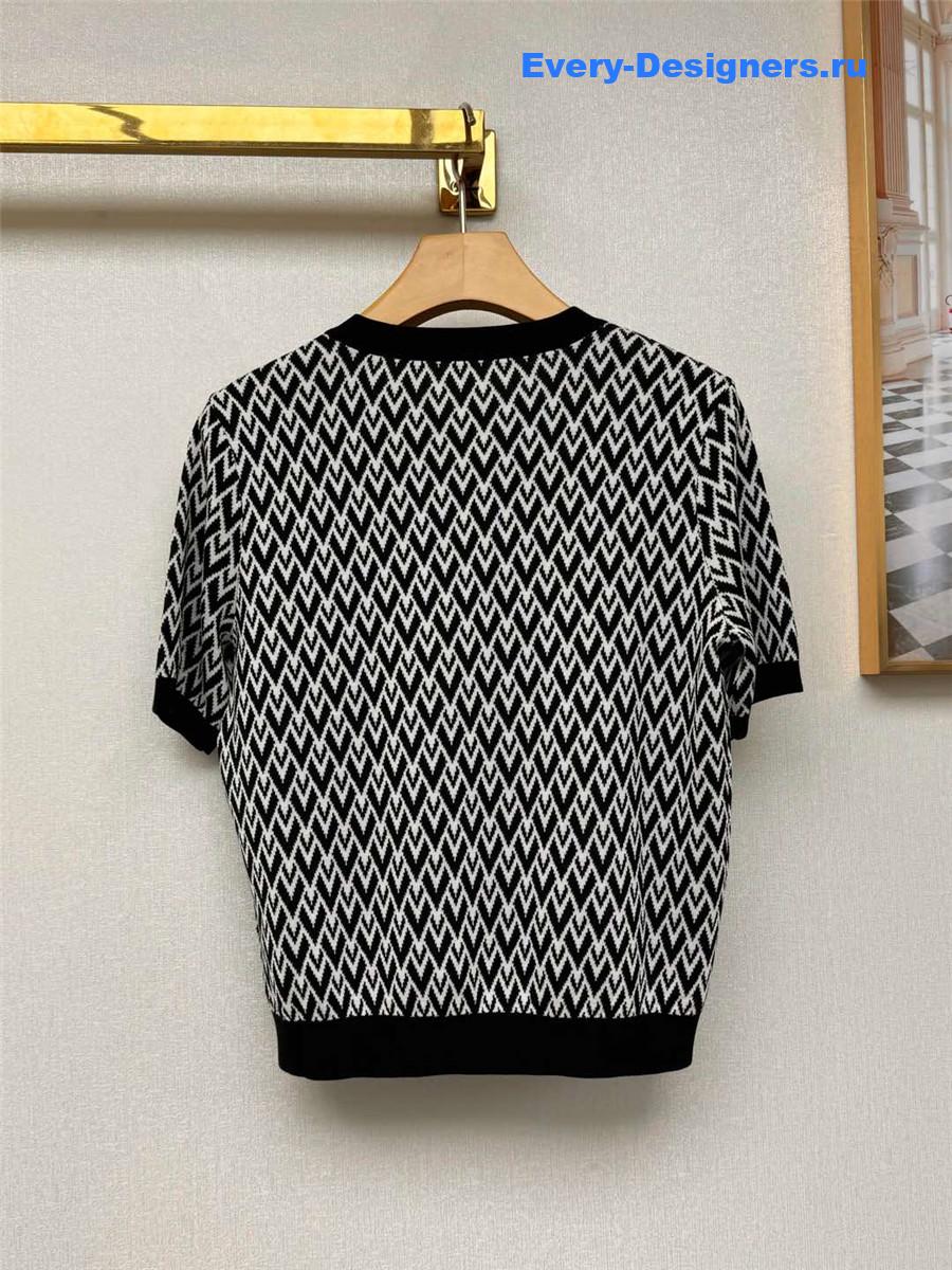 Va1e*ntin0 logo knit short sleeve