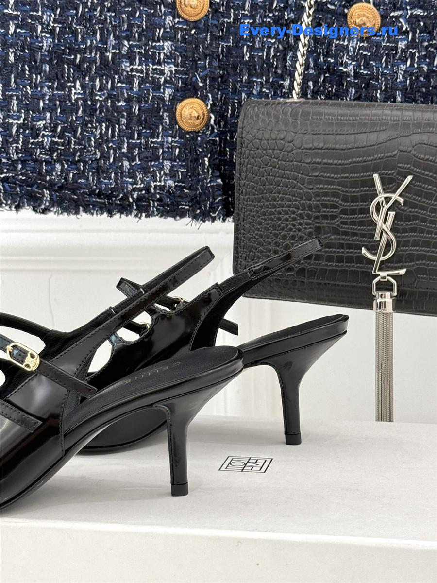 Ce1i*e patent leather slingback pumps