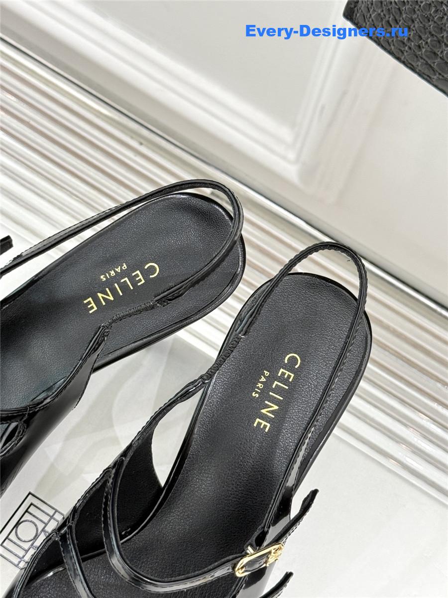 Ce1i*e patent leather slingback pumps