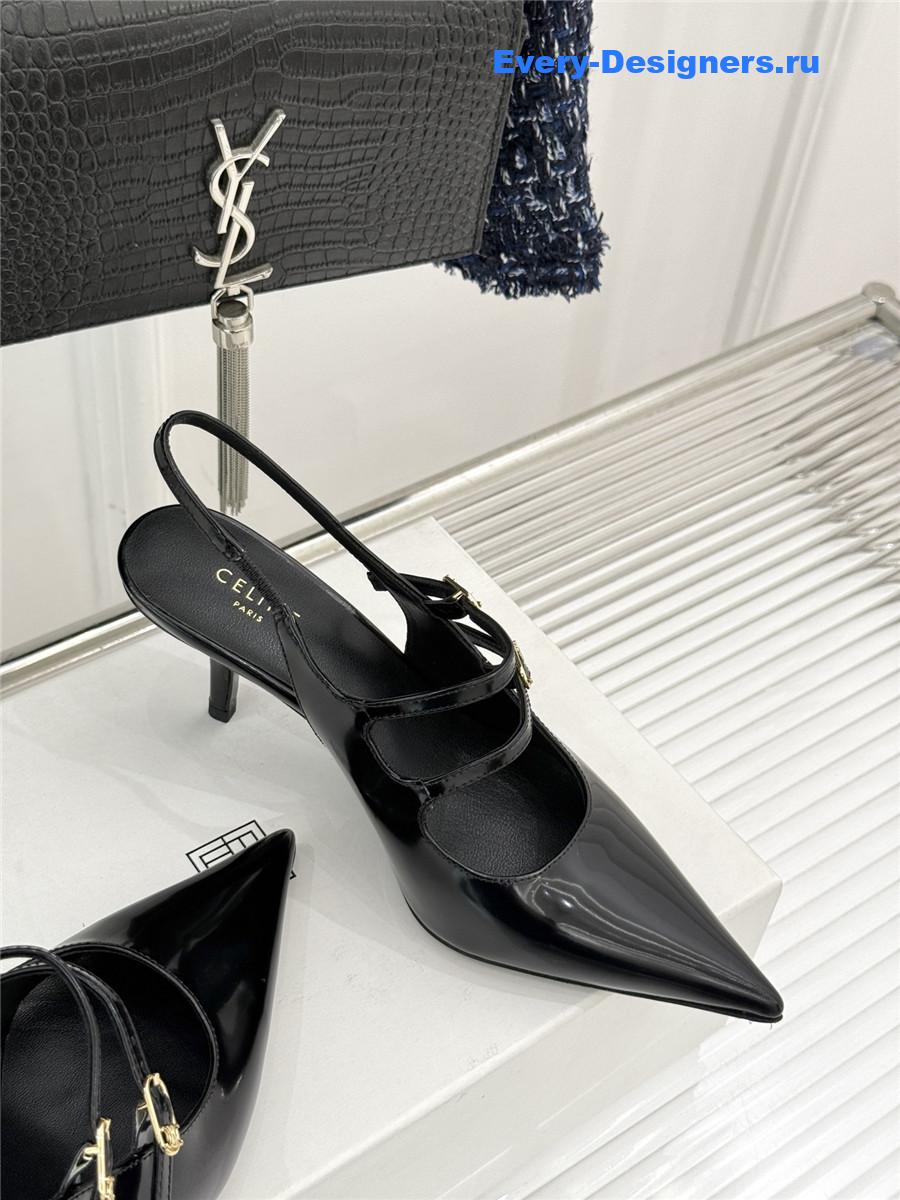 Ce1i*e patent leather slingback pumps