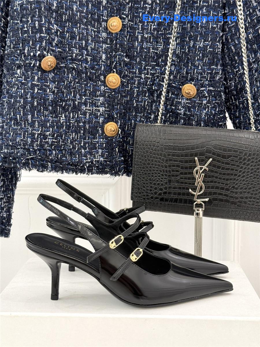 Ce1i*e patent leather slingback pumps