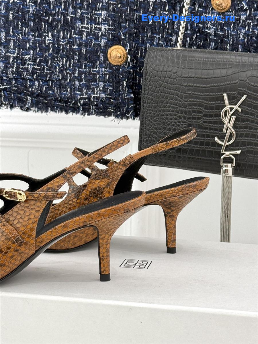 Ce1i*e snake leather slingback pumps