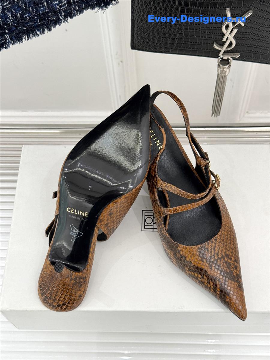 Ce1i*e snake leather slingback pumps
