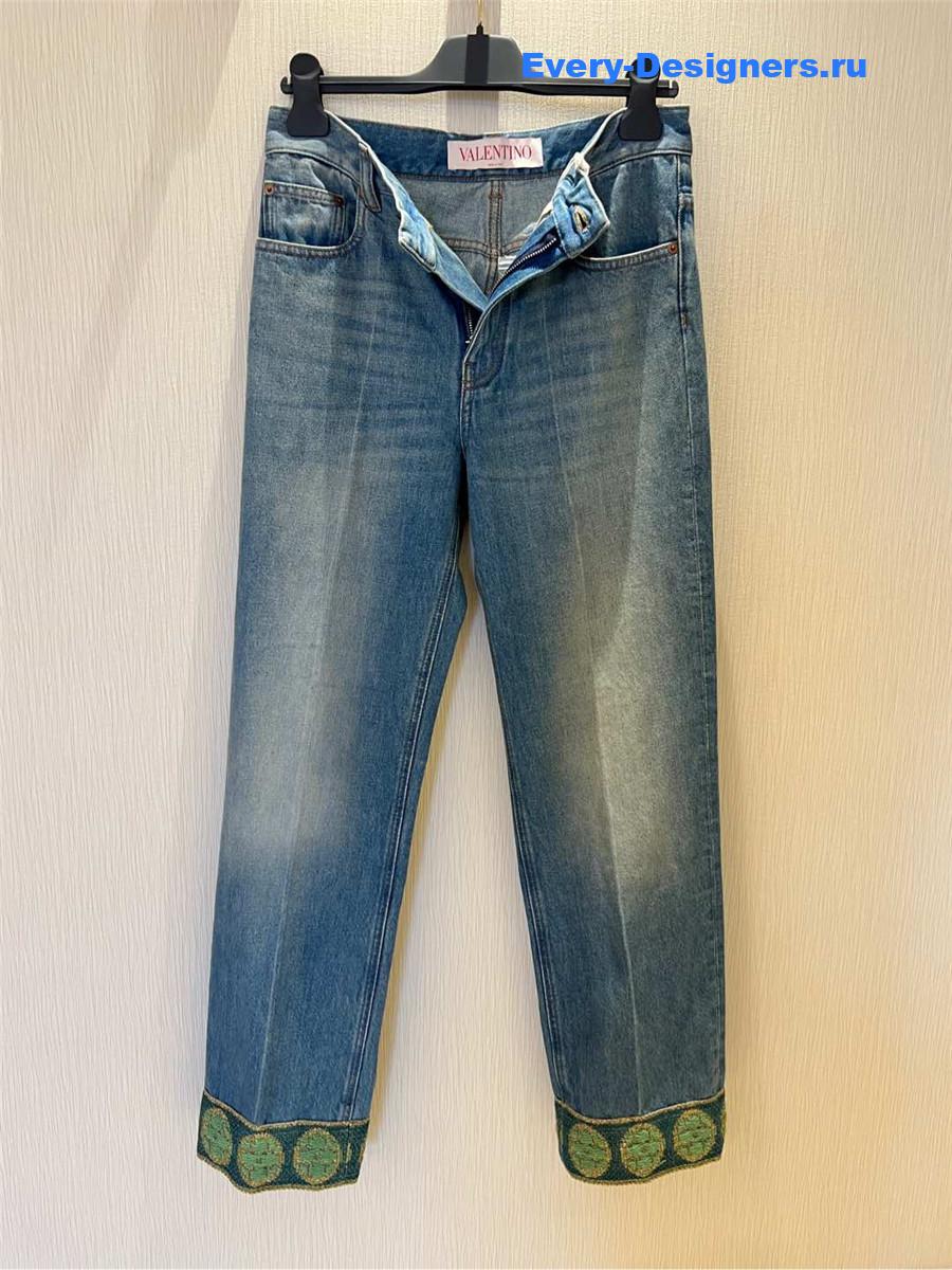 Va1e*ntin0 garavani wide-leg jeans