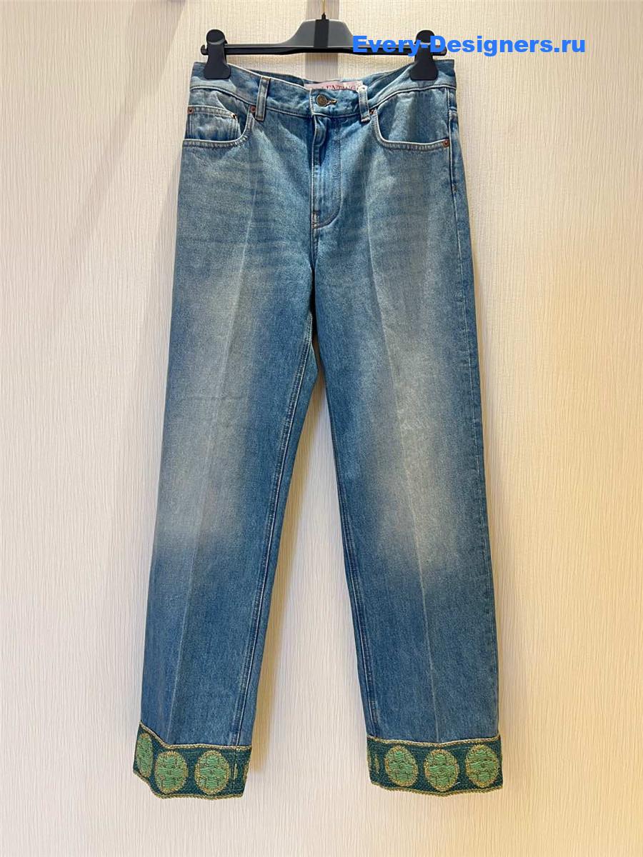 Va1e*ntin0 garavani wide-leg jeans