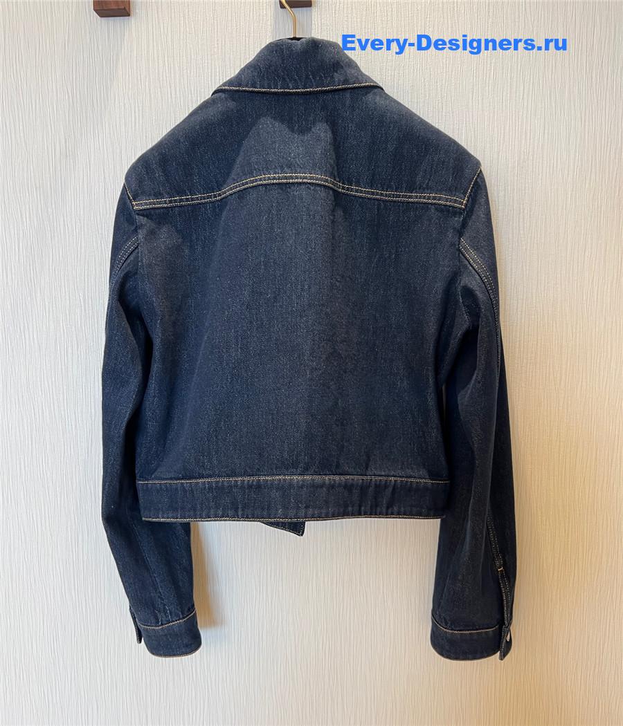 Ch**el dark blue washed denim jumpsuit set