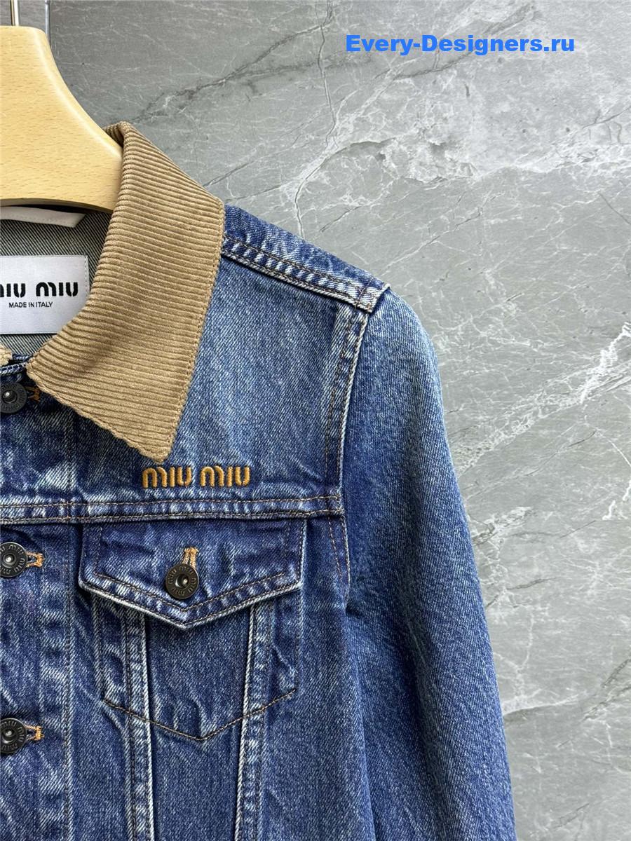 Miu Miu Navy Denim Blouson Jacket