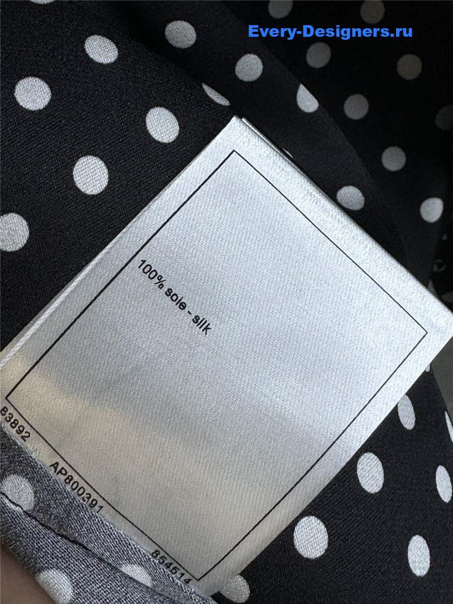 Ch**el black white polka dot silk shirt