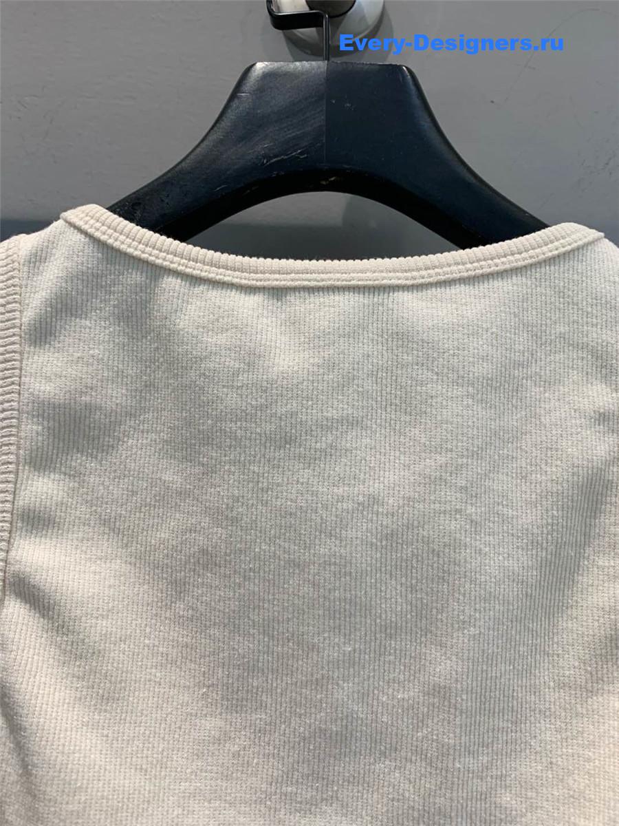 Miu Miu Rhinestone Beaded Lettering Vest