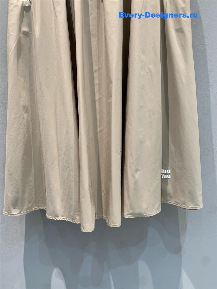 Miu Miu Clay Grey Technical Fabric Skirt
