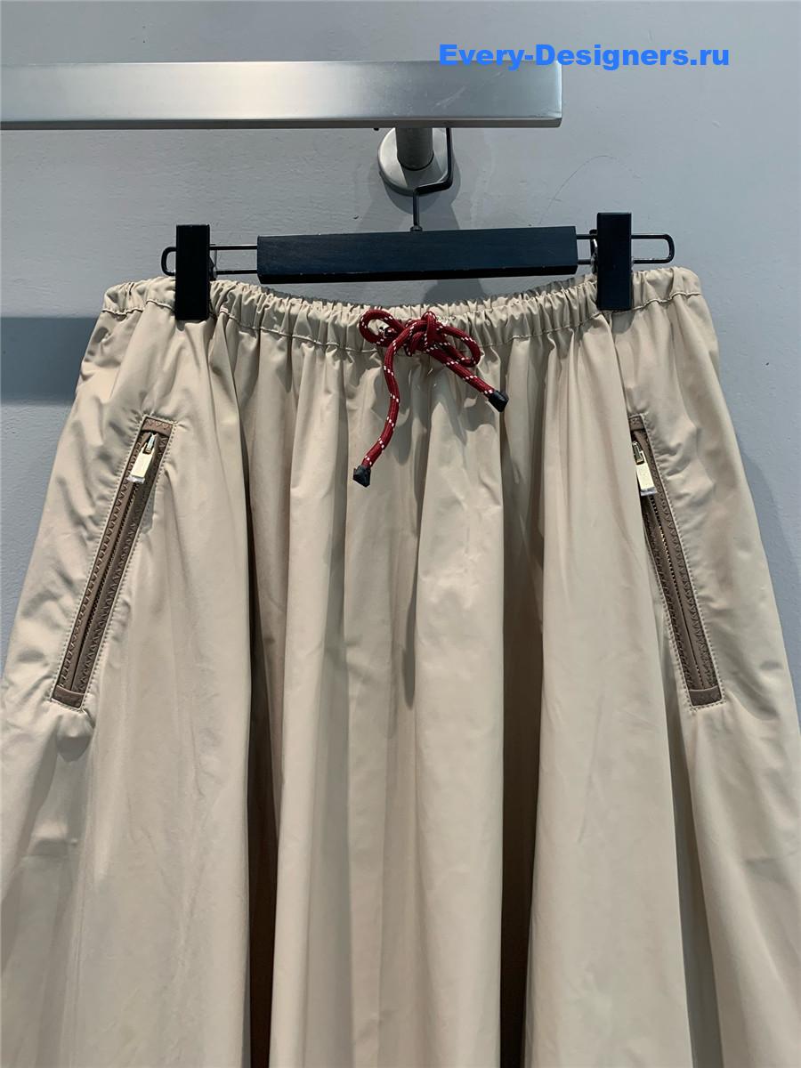 Miu Miu Clay Grey Technical Fabric Skirt