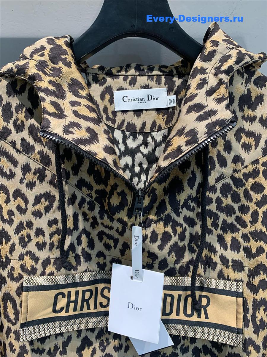 D10r leopard print hooded jacket