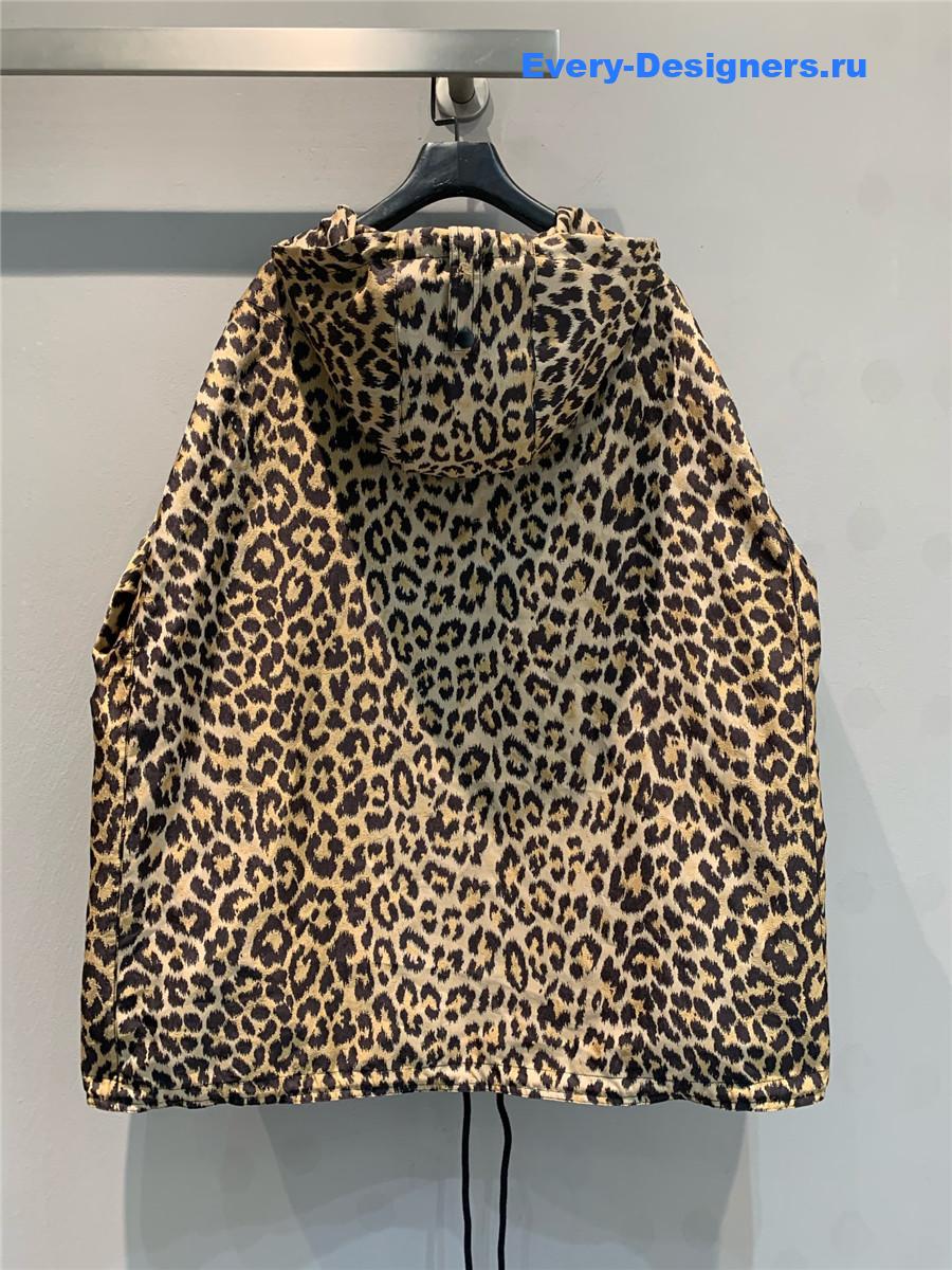 D10r leopard print hooded jacket