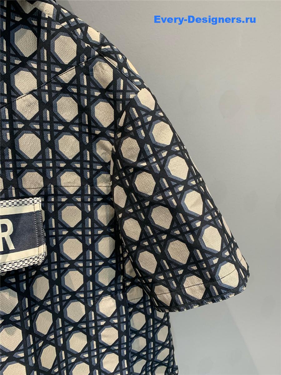 D10r blue oblique hooded short sleeves