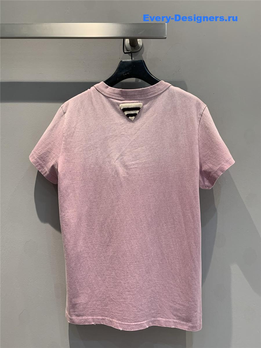 Pra*a logo-print t-shirt purple