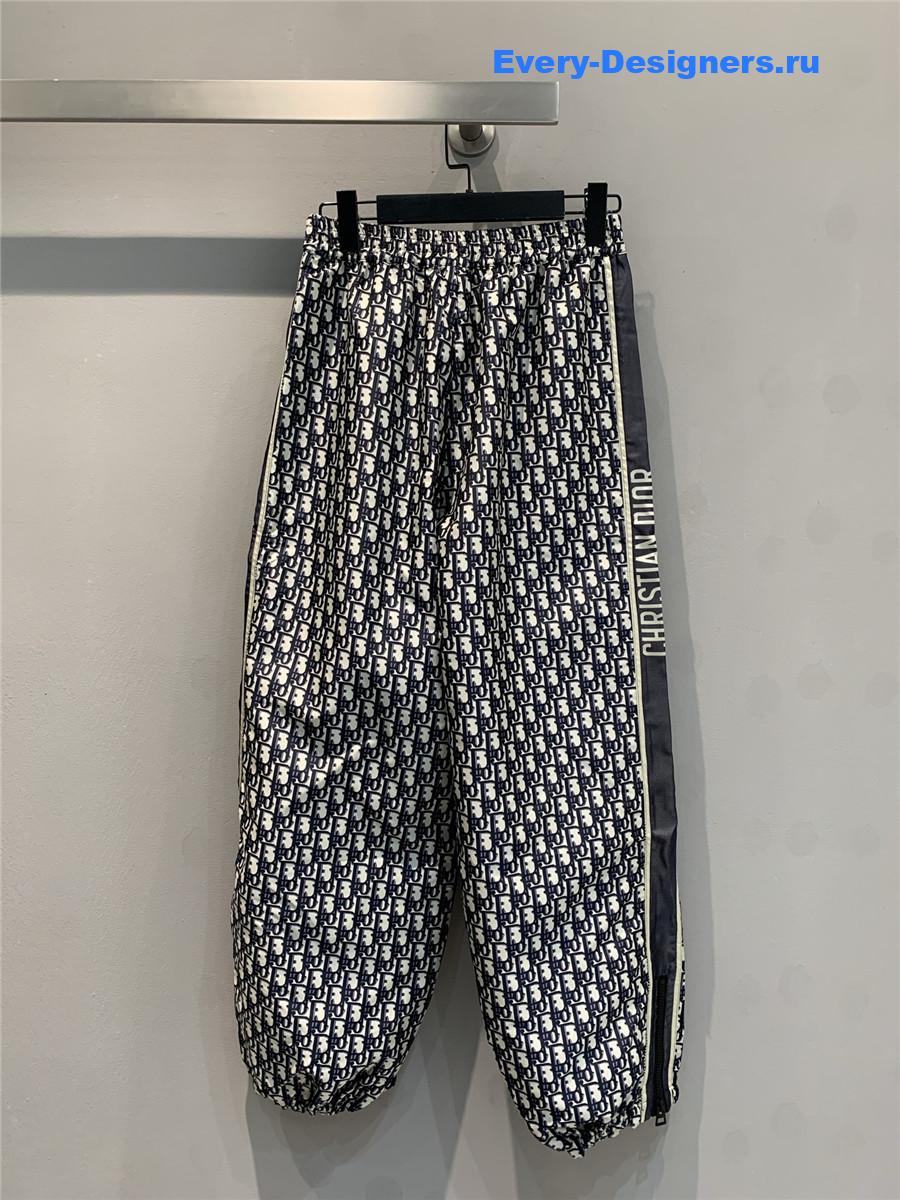 D10r blue oblique elastic cuff trousers