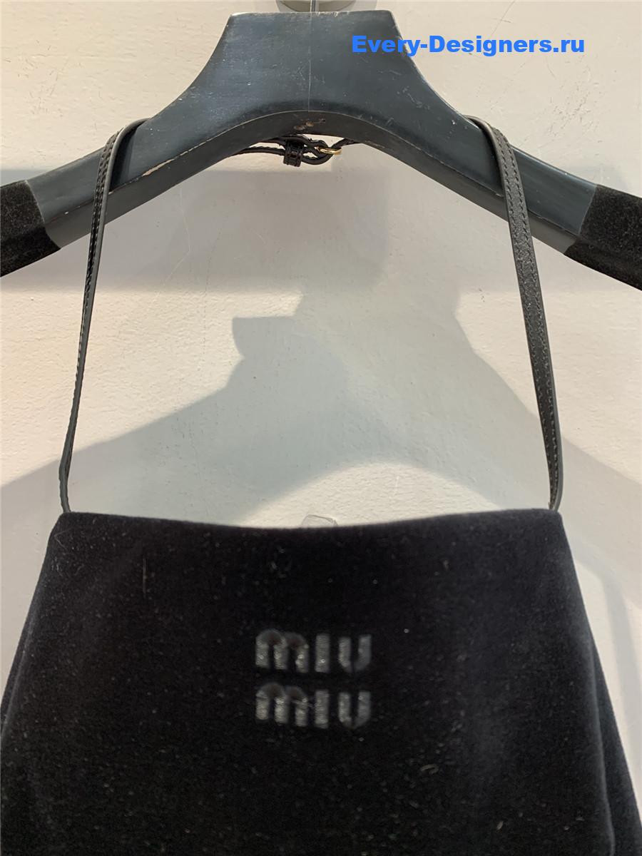 Miu Miu Black Stretch Velvet Top