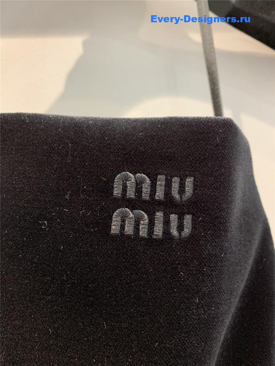 Miu Miu Velvet Mini Dress in Black