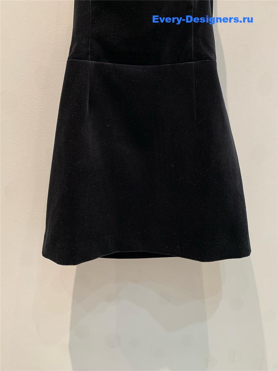 Miu Miu Velvet Mini Dress in Black