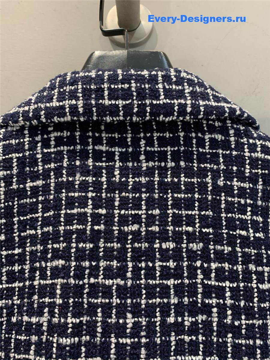 Miu Miu Checked Tweed Jacket Black