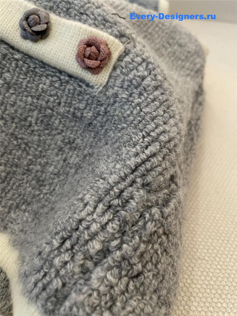 Ch**el logo grey wool vest