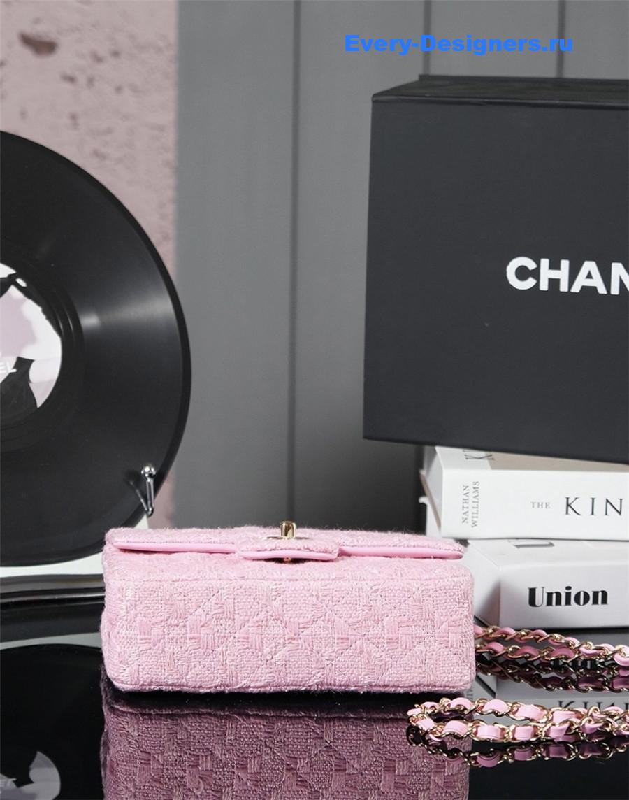 Ch**el pink tweed flap bag