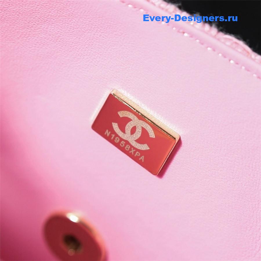 Ch**el pink tweed flap bag