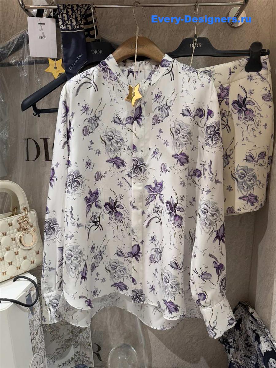 D10r cd purple floral silk shirt