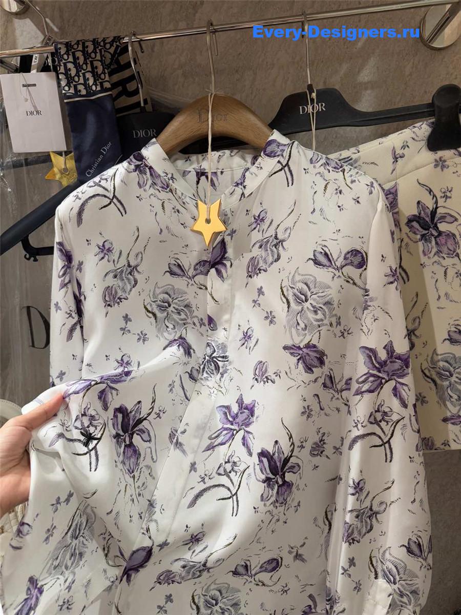 D10r cd purple floral silk shirt